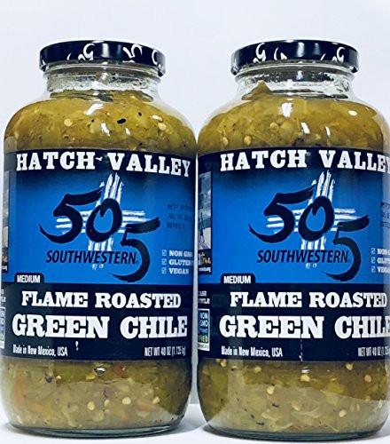 Hatch Valley 505 Southwestern Medium Flame Roasted Green Chiles 40 oz 1 Bottle