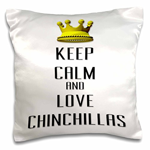 3dRose pc_120991_1 Gold Crown Keep Calm And Love Chinchillas-Pillow Case, 16 by 16" 3dRose pc_120991_1 Gold Crown Keep Calm And Love Chinchillas-Pillow Case, 16 by 16"