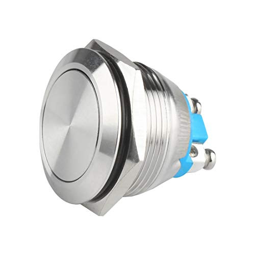 Andux Land Momentary Switch 12V Metal Push Button Switch with Screw Terminal JSANKG14 25mm