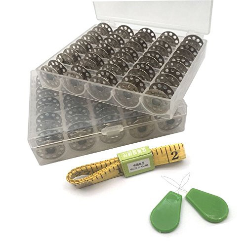 Class 15 Metal Bobbins for Sewing Machine Brother Singer Juki Janome Silver by LNKA 50pcs