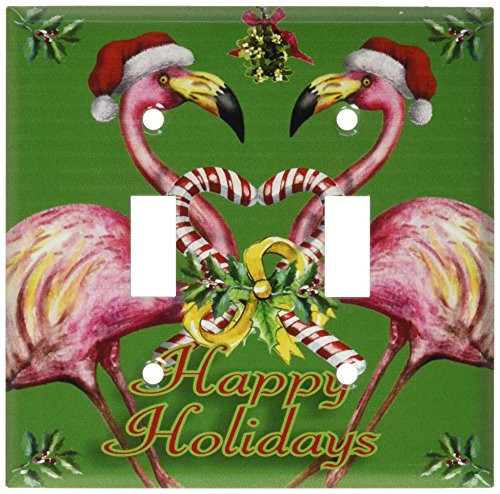 Art Plates - Christmas Flamingo Switch Plate - Double Toggle