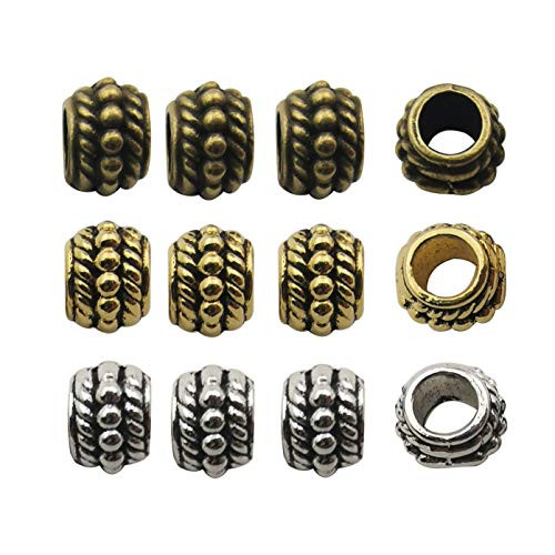 120pcs Antique Silver Bronze Gold Mixed 8mm Loose Spacer BeadCraft Supplies Charms Pendants for Jewelry Findings Making Accessory for DIY Bracelet Necklace M232 120pcs Antique Silver Bronze Gold Mixed 8mm Loose Spacer BeadCraft Supplies Charms Pendants for Jewelry Findings Making Accessory for DIY Bracelet Necklace M232