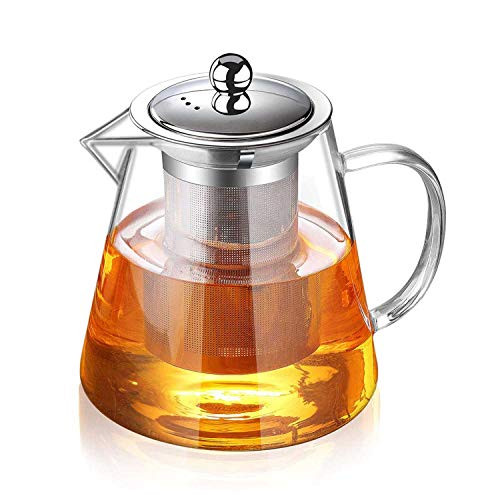 Hwagui  Best Heat Resistant Glass Teapot With Stainless Steel Tea Infuser For Loose Leaf And Blooming Tea Stovetop Safe Tea Pot 950ml32oz