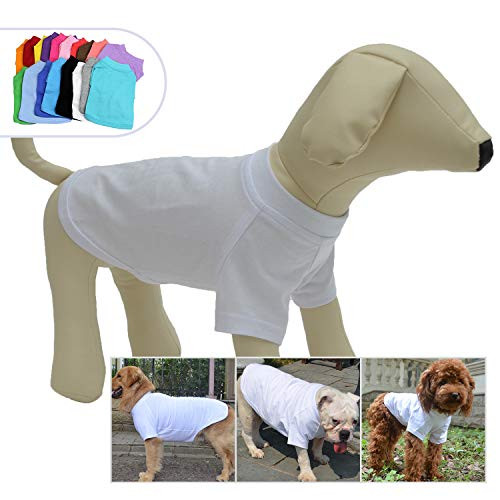 Lovelonglong 2019 Pet Clothing Dog Costumes Basic Blank TShirt Tee Shirts for Large Dogs White XXXXL