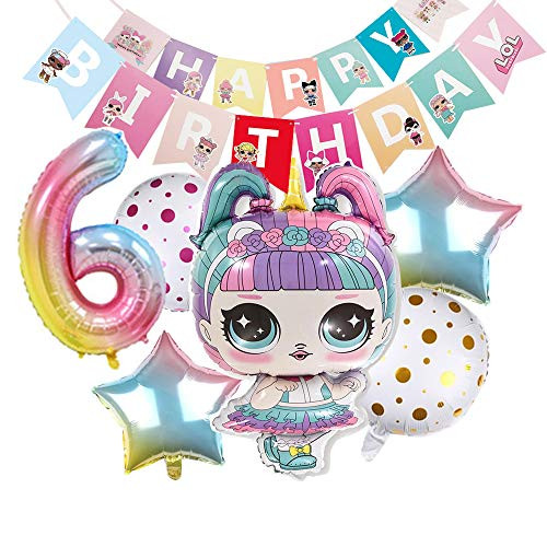 Partys Balloons for Chrildren Surprise Birthday Balloon Bouquet Decorations Surprise Doll Banner Chirldrens Party for LOL