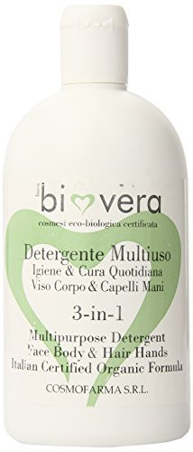 Cosmofarma Bio Vera Multipurpose Detergente for Hair Body and Hands 16 Ounce