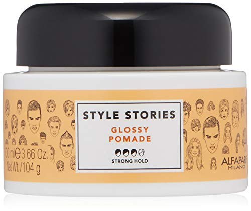Alfaparf Milano Style Stories Glossy Pomade Strong Hold Extra Shiny Finish Wax Pomade Long Lasting All Day Hold Professional Salon Quality Hair Styling Product 366 oz Alfaparf Milano Style Stories Glossy Pomade Strong Hold Extra Shiny Finish Wax Pomade Long Lasting All Day Hold Professional Salon Quality Hair Styling Product 366 oz
