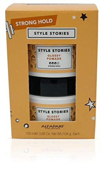 Alfaparf Milano Style Stories Glossy Pomade Duo Set Strong Hold Extra Shiny Finish Wax Pomade Long Lasting All Day Hold Professional Salon Quality Hair Styling Product Alfaparf Milano Style Stories Glossy Pomade Duo Set Strong Hold Extra Shiny Finish Wax Pomade Long Lasting All Day Hold Professional Salon Quality Hair Styling Product