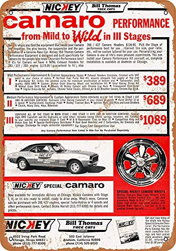 Anwei Signs 12 x 16 Tin Sign  Nickey Special Camaro  Metal Sign Vintage Look Garage Man Cave Retro Wall Decor
