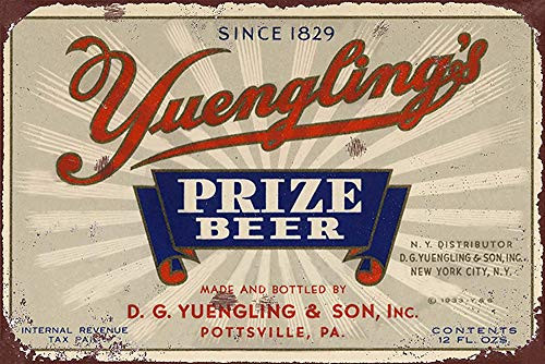 Jesiceny New Tin Sign 1933 Yuenglings Beer Label Vintage Reproductions Aluminum Metal Sign 8x12 INCH