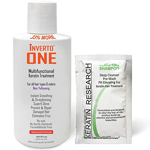 Complex Brazilian Keratin Hair Blowout Treatment Professional Results Straighten and Smooths hair INVERTO ONE 160ml FormaldehydeFree Queratina Keratina Brasilera Tratamiento Keratin Research