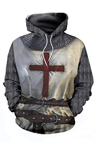 Hacos Knights Templar Hoodie Crusader Cross Pullover Jacket Vintage Medieval Knight Sweater Sweatshirt Large Adult2
