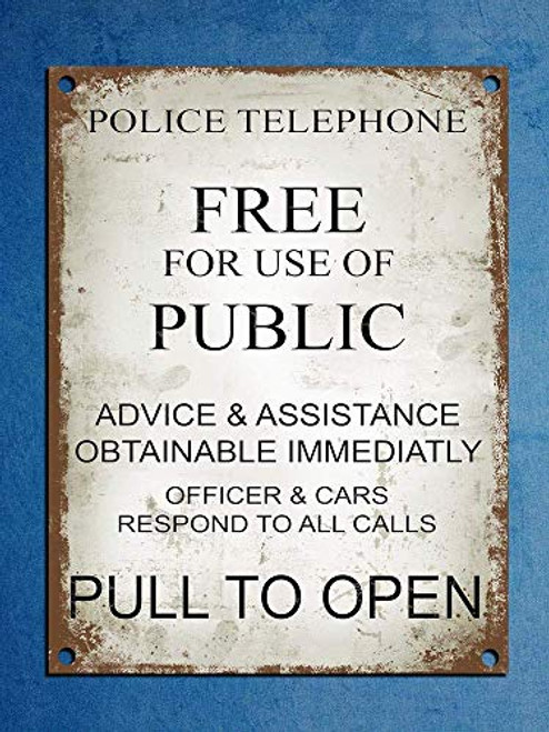LHZJ Fashionable Metal Plaque Retro Vintage Style Police Phone Box Tardis Dr Who Wall Door Sign 8X12 inchs Metal tin Sign LHZJ Fashionable Metal Plaque Retro Vintage Style Police Phone Box Tardis Dr Who Wall Door Sign 8X12 inchs Metal tin Sign