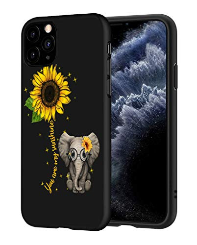 ChaTham iPhone 11 Pro Max Case Premium TPU Slim AntiScratch Rubber Protective Case Cover for iPhone 11 Pro Max 2019 65 inch  Sunflower and Elephant