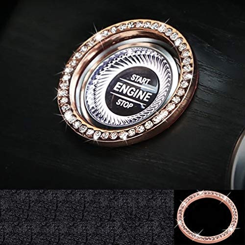 TopDall Crystal Bling Auto Start Engine Ignition Button Knob Ring Rose Gold Sticker for MercedesBenz