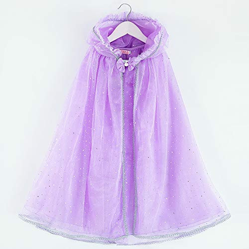 Zerayo Girls Hooded Cloak Princess Unicorn Costume Cape Pretend Play Dress up Purple 140cm78Y