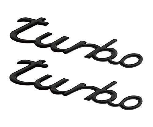 2pcs Metal TURBO Premium Car Side Fender Rear Trunk Emblem Badge Decals Universal Black Turbo