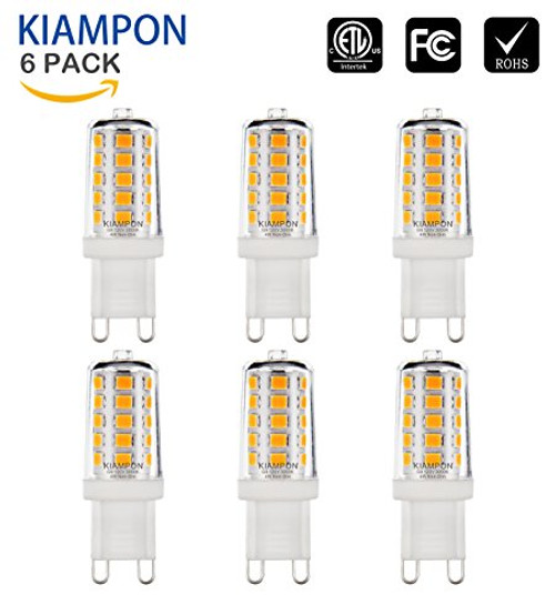 KIAMPON Non-dimmable G9 LED Bulb 4W for 40W Halogen Bulb Equivalent Warm hite 3000K 6 Pack