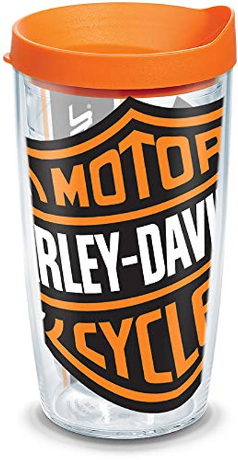 Tervis 1124946 Harley Davidson - Bar & Shield Colossal Insulated Tumbler with Wrap and Orange Lid 16oz Clear Tervis 1124946 Harley Davidson - Bar & Shield Colossal Insulated Tumbler with Wrap and Orange Lid 16oz Clear