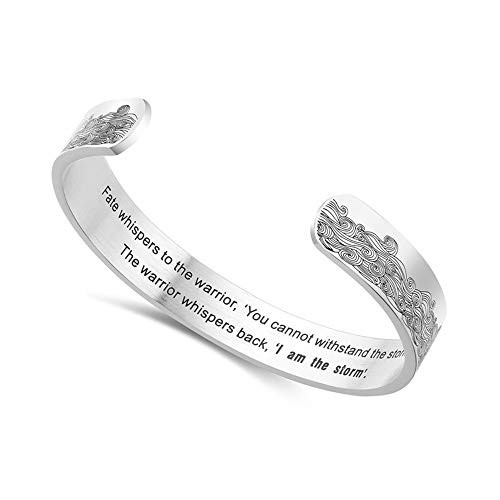 Inspirational Bracelets for Women Mother I Am The Storm Bracelet for Women Stainless Steel Engraved Personalized Gift for Her Mantra Cuff Bangle Birthday Gift I Am The Storm Bracelet  Bright Silver Inspirational Bracelets for Women Mother I Am The Storm Bracelet for Women Stainless Steel Engraved Personalized Gift for Her Mantra Cuff Bangle Birthday Gift I Am The Storm Bracelet  Bright Silver