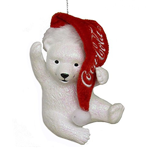 Coca-Cola Kurt Adler Polar Bear Cub with Hat Ornament CC1173