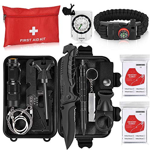 Napasa Emergency Survival Kit 54 in 1 Outdoor Survival Gear Tool and First Aid Kit Survival Bracelet Emergency Blanket Compass MultiPurpose EDC Outdoor Gear for Camping Hiking Climbing Napasa Emergency Survival Kit 54 in 1 Outdoor Survival Gear Tool and First Aid Kit Survival Bracelet Emergency Blanket Compass MultiPurpose EDC Outdoor Gear for Camping Hiking Climbing