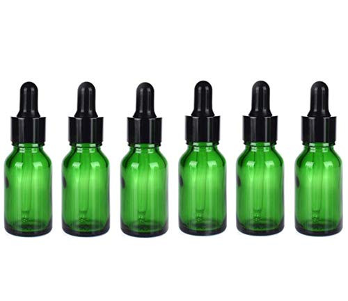 XINGZI 6Pcs 05oz 15ml Green Glass Round Dropper Bottles With Glass Eye Droppers Empty Refillable Essential Oil Perfume Aromatherapy Vial Pot Liquid Containers Jars XINGZI 6Pcs 05oz 15ml Green Glass Round Dropper Bottles With Glass Eye Droppers Empty Refillable Essential Oil Perfume Aromatherapy Vial Pot Liquid Containers Jars