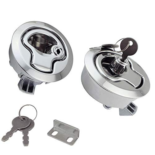 Angrylife 2PCS Chrome 2 Flush Pull Slam Latch for Boat Deck Hatch 14 Door  Locking Style