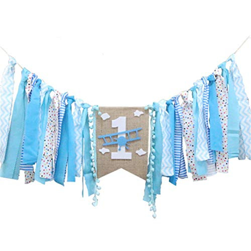 Sky Blue PlaneTheme Baby First Birthday Party Highchair Banner Boy Girl High Chair Bunting Garland Decoration Sky Blue PlaneTheme Baby First Birthday Party Highchair Banner Boy Girl High Chair Bunting Garland Decoration