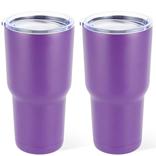 30 oz 2pack Stainless Steel Vacuum Insulated Tumbler Double Wall Travel Mug for Cold  Hot Drinks Coffee Tumbler with Lid purple 2pack
