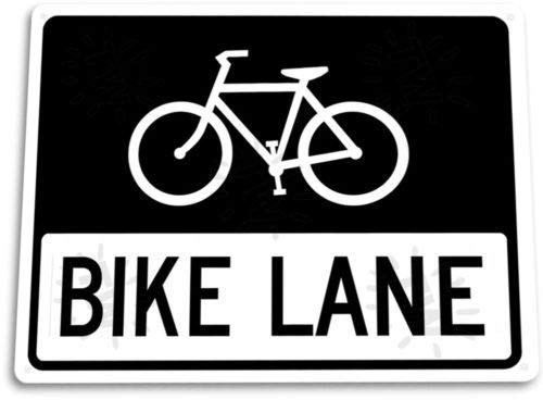 Metal tin Sign 8x12 inches TIN Sign Bike Lane Tin Metal Sign Cycling Bicycle Route Road Bike