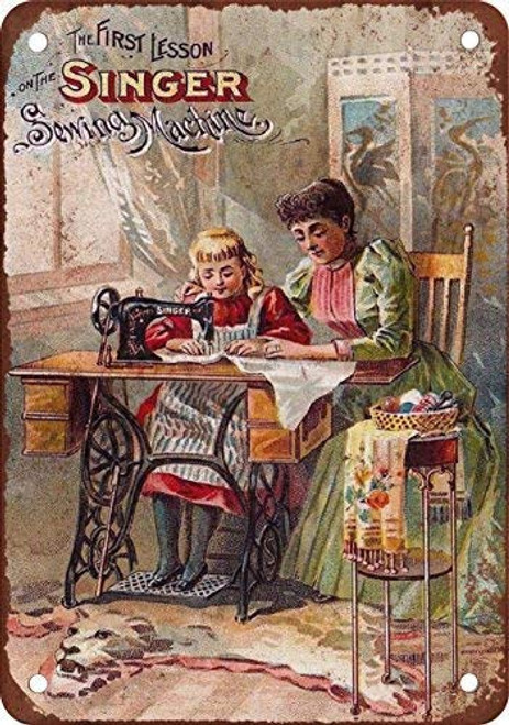 NNHG Tin Sign 8x12 inches Singer Sewing Machines Vintage Look Reproduction Metal Tin Sign NNHG Tin Sign 8x12 inches Singer Sewing Machines Vintage Look Reproduction Metal Tin Sign