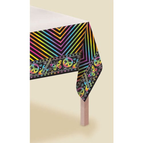 Amscan Vibrant Neon Birthday Party Table Cover Tableware Decoration (1 Piece), 54" x 96", Multicolor