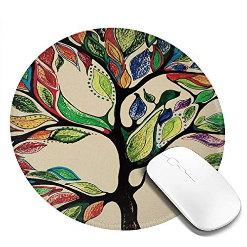 Mouse Pad Round Mousepad Customized Gaming Mousepads for Laptop and Computer Tree of Life