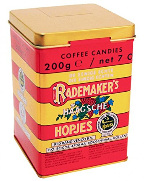 Rademaker Haagsche Koffie Hopjes in Blikje Dutch Coffee Candy in Tin 200gram 7oz Can