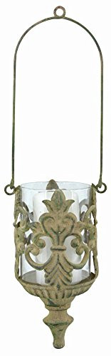 Esschert Design AM94 Aged Metal Hanging Lantern Green