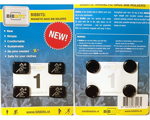 BibBits Magnetic Race Bib Holders Runner Design Black