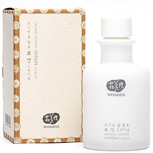 Whamisa Natural Fermentation Organic Flowers Lotion Original 5 Fl Oz  BDIH Certified Original Dermatest Excellent Vegan AlcoholFree WaterFree EcoFriendly Package