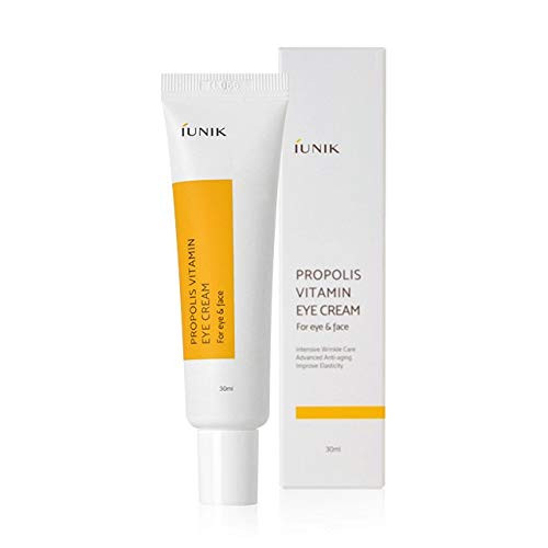 iUNIK Propolis Vitamin C Eye Cream 101 fl oz for Eye and Face AntiWrinkle AntiAging Eye Moisturizer for Wrinkles Fine Lines Crows Feet Dullness Dark Circles  Puffiness  Brighten Hydrate