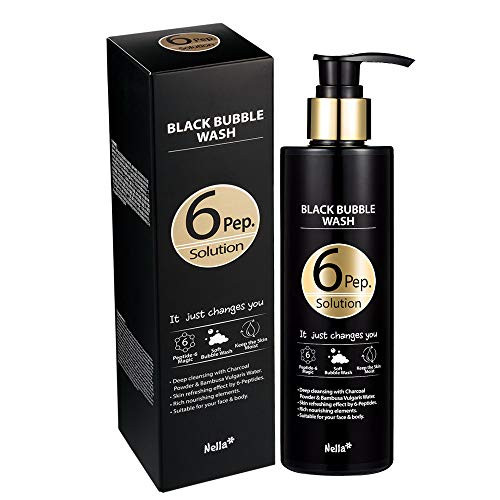 Nella 6 Peptide Solution Korean Beauty Black Bubble Wash