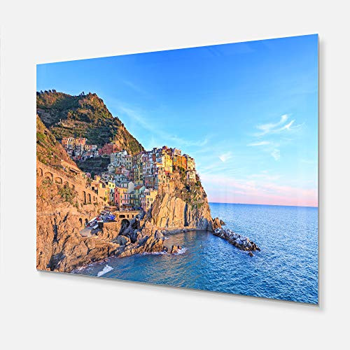Designart MT11387-20-12 Manarola Village Cinque Terre Italy Extra Large Seashore Metal Wall Art -20x12,Blue,20x12 Designart MT11387-20-12 Manarola Village Cinque Terre Italy Extra Large Seashore Metal Wall Art -20x12,Blue,20x12