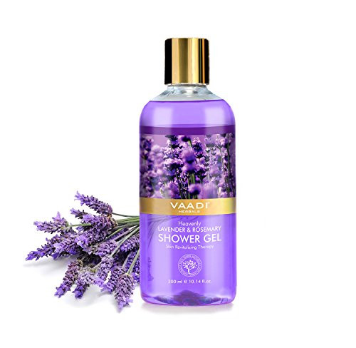 Shower Gel  SulfateFree  Herbal Body Wash both for Men and Women  300 ml 1014 fl oz  Vaadi Herbals Heavenly Lavender  Rosemary 1 Bottle