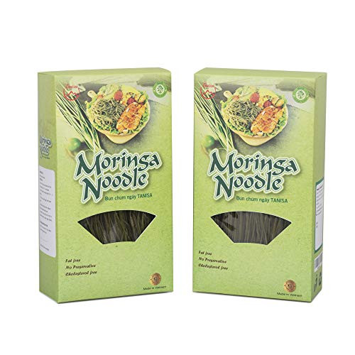 Tanisa Moringa Rice Vermicelli Noodles noodles with moringa powder  gluten free nonGMO 7 Ozpack Vietnamese Bun Moringa 2 packs