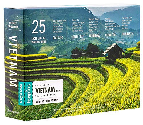 Teapins Vietnam Delights Premium Tea Gift Set 25 Loose Leaf Teas 125g Perfect Authentic Collection for Tea Lovers