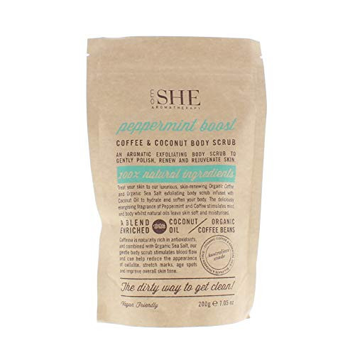 om SHE Aromatherapy Coffee  Coconut Body Scrub Peppermint Boost