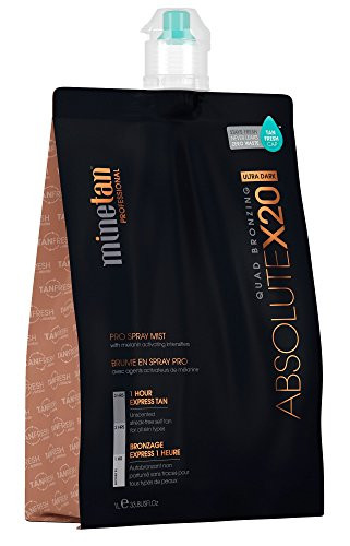 MineTan Spray Tan Solution  Absolute X20 Pro Spray Mist  Ultra Dark Salon Professional 1 Hour Express Tan 338 fl oz