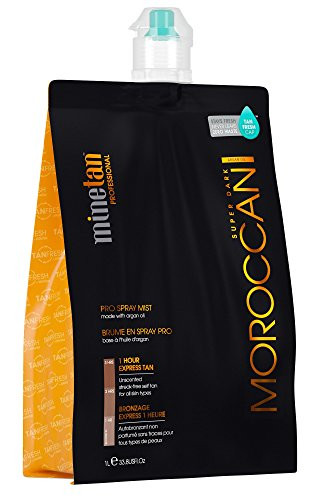MineTan Spray Tan Solution  My Moroccan Pro Spray Mist  Argan Oil Enriched Salon Professional 1 Hour Express Tan 338 fl oz
