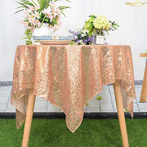 Choose Your Sizes 50x50 Rose Gold Sequin Overlay Sparkly Rose Gold Sequin Tablecloth Glitz Sequined Table Linen Glittery 6 Ft Table Wholesale Linens Rose Gold Wedding m92