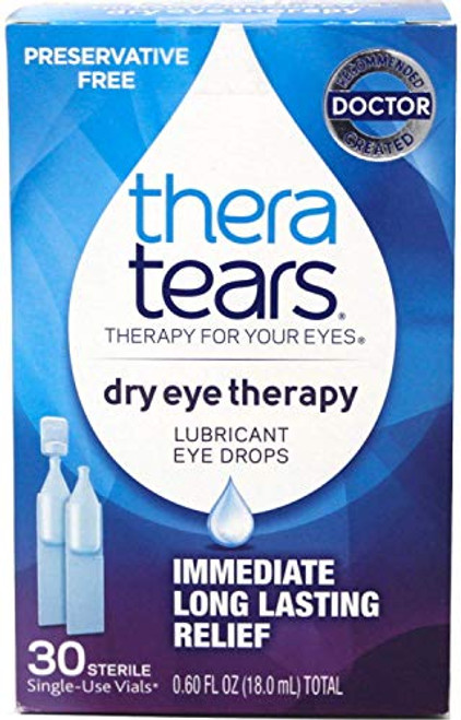 Thera Tears Dry Eye Therapy Lubricant Eye Drops 32 SingleUse Vials Per Pack Pack of 3