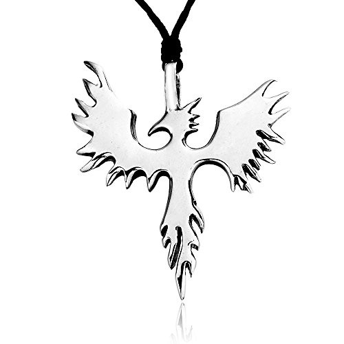 Namaste Jewelers Legendary Bird Phoenix Pendant Necklace Pewter Jewelry